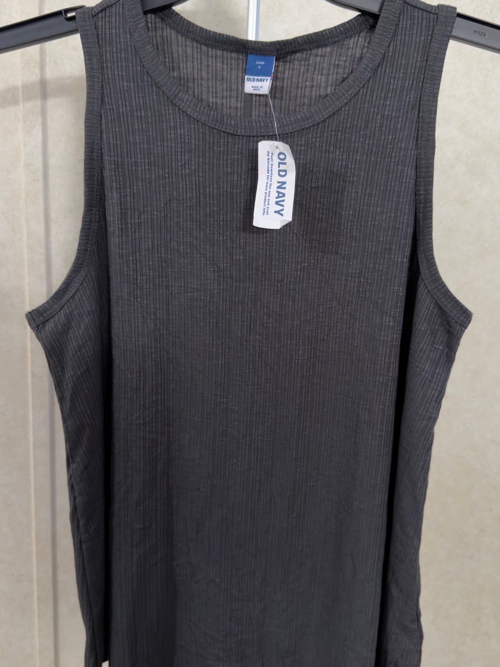 Old Navy Women's Charcoal Ribbed Sleeveless Tank